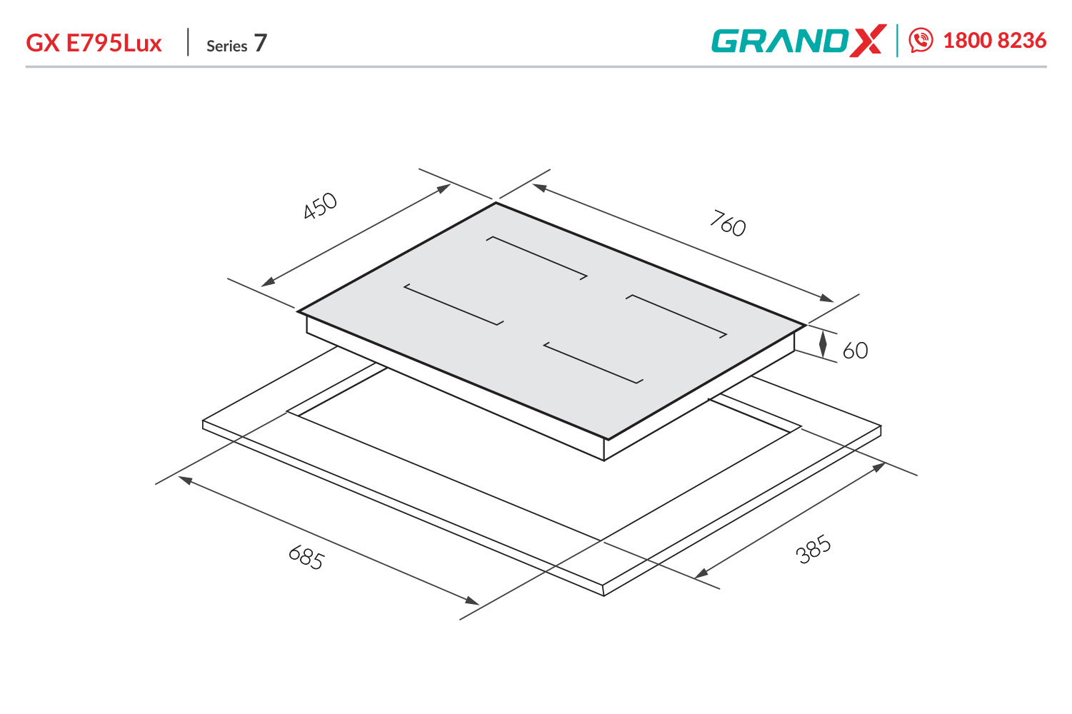 Bếp từ GrandX GX E795LUX serial 7 ảnh 8