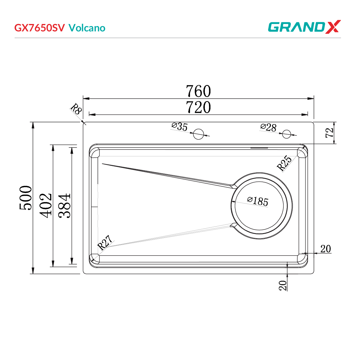 Đánh giá Chậu rửa bát GrandX GX7650SV volcano