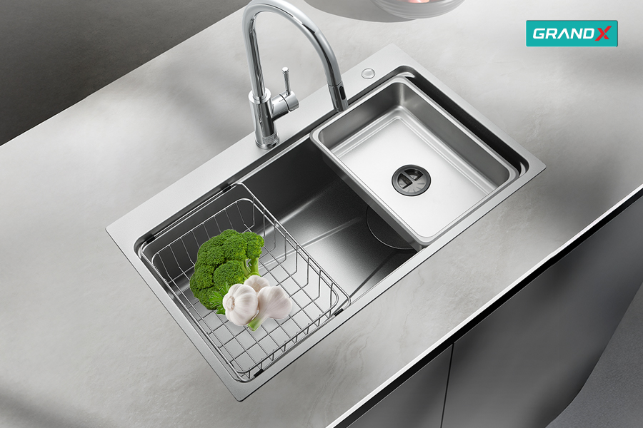 Chậu rửa bát GrandX GX7650SV volcano – hình 4