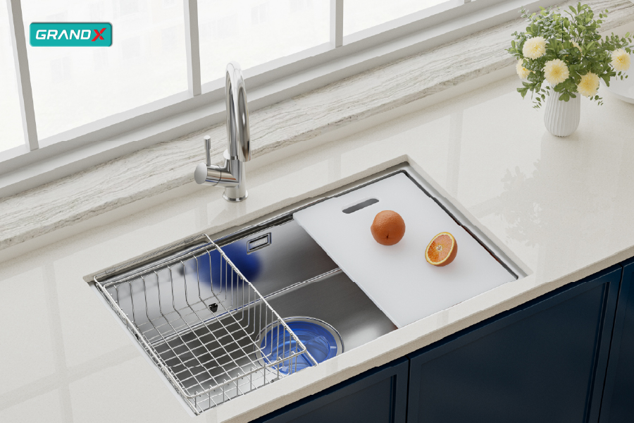 Chậu rửa bát GrandX GX7846S smooth – hình 4