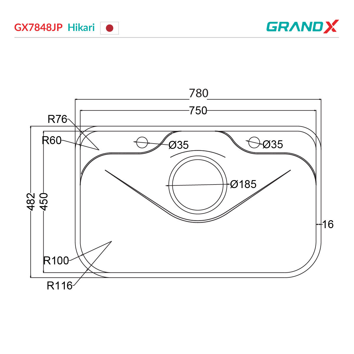 Đánh giá Chậu rửa bát GrandX GX7848JP hikari