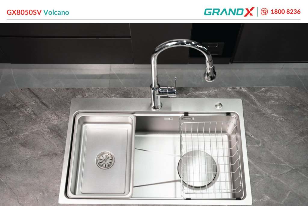 Chậu rửa bát GrandX GX8050SV volcano – hình 3