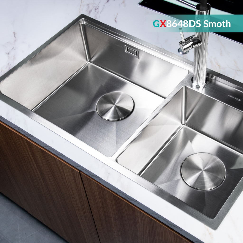 Chậu rửa bát GrandX GX8648DS smooth – hình 3