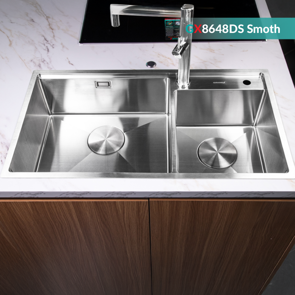 Chậu rửa bát GrandX GX8648DS smooth – hình 4