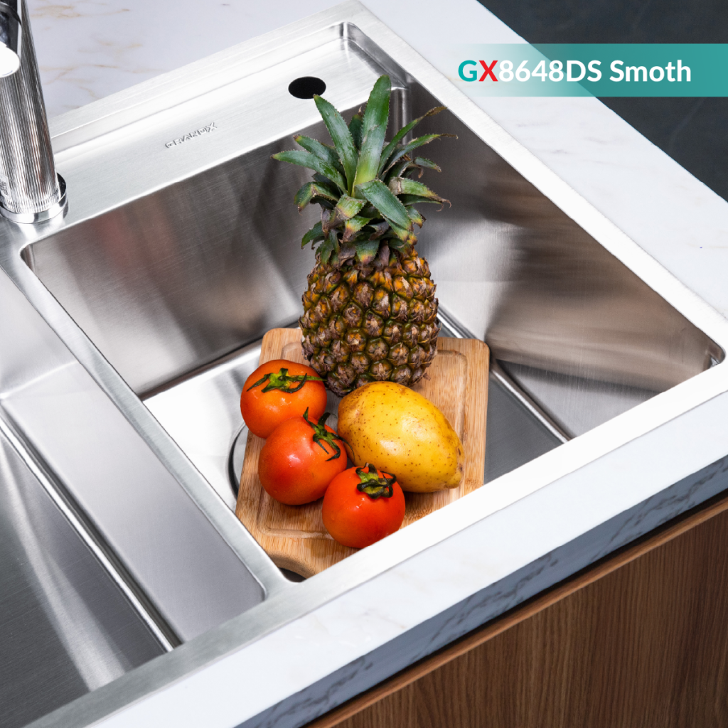 Chậu rửa bát GrandX GX8648DS smooth – hình 5