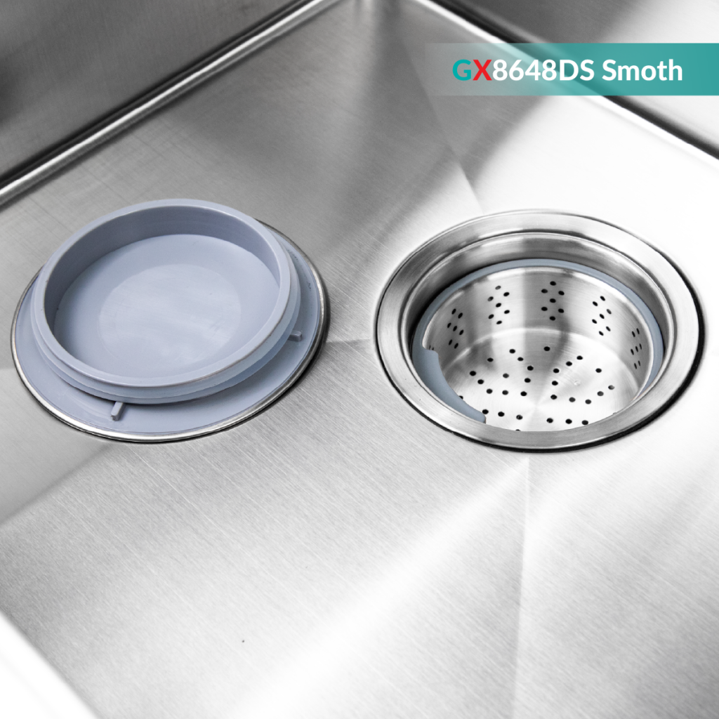 Chậu rửa bát GrandX GX8648DS smooth – hình 6