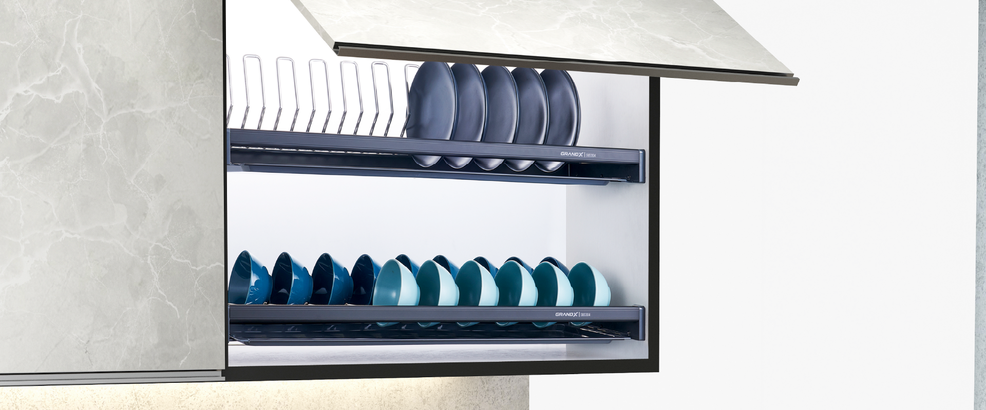 Giá bát đĩa cố định nan Oval SUS304 GrandX XF.60M – hình 3