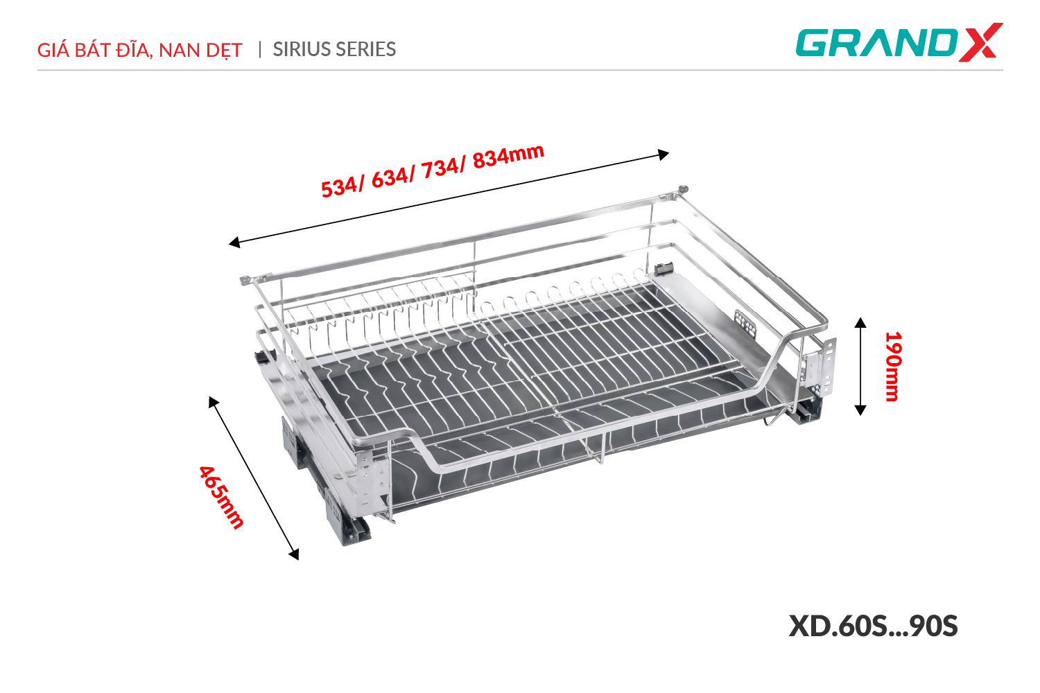 Gía bát đĩa, nan dẹt GrandX XD.80S1 – hình 4