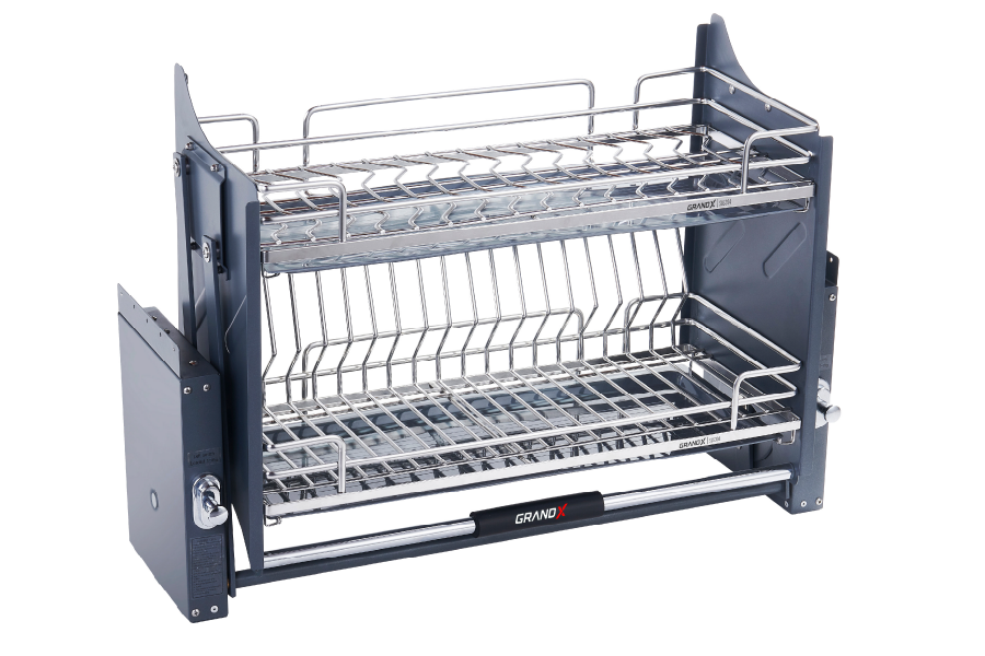 Giá bát đĩa nâng hạ nan Oval SUS304 GrandX XL.70M1 – hình 4