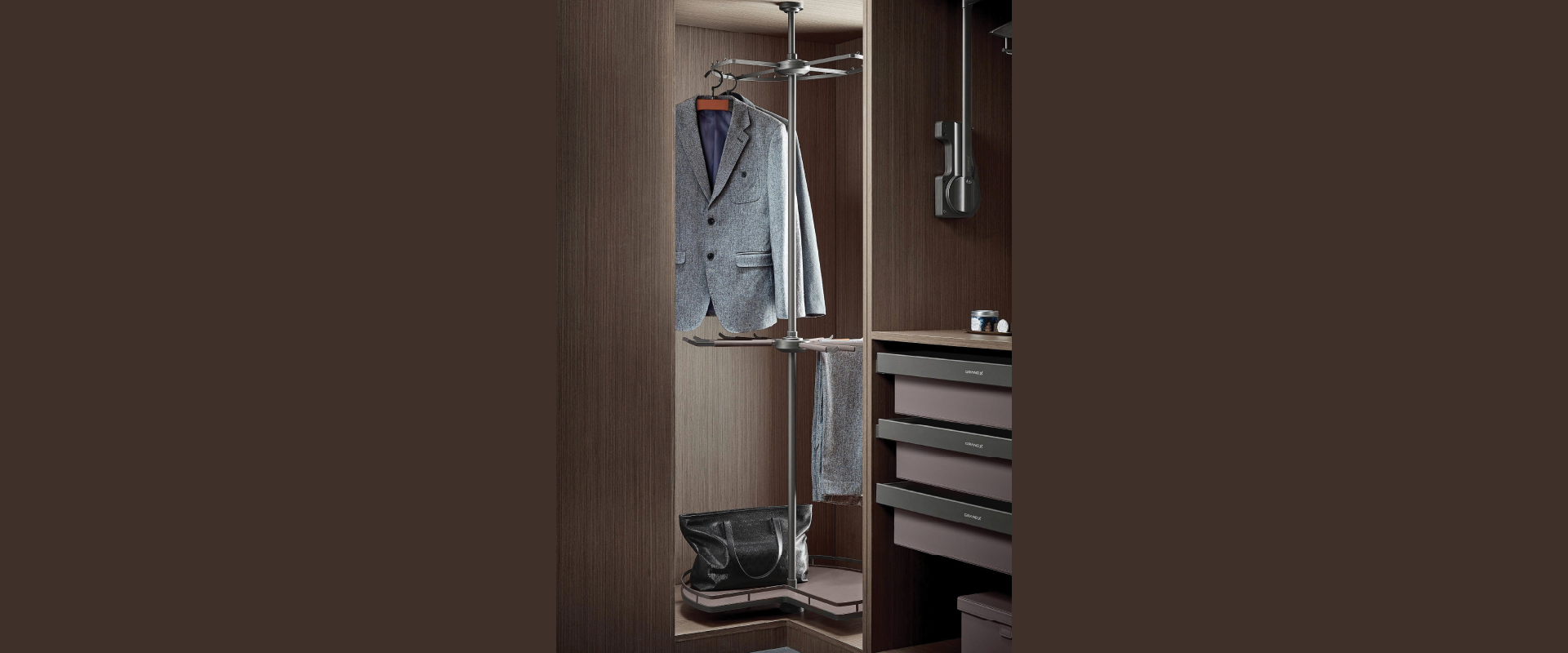 Kệ xoay góc tủ quần áo GrandX 270° 3 tầng XM.270C – hình 3