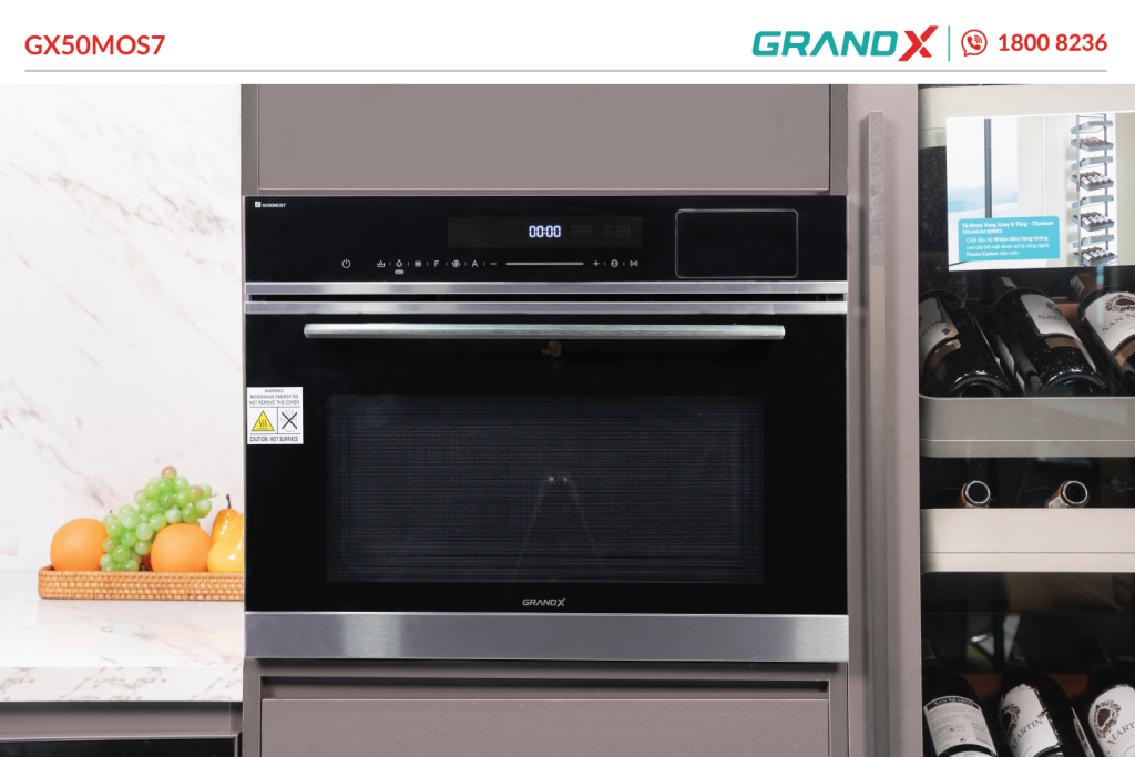 Lò nướng âm tủ tích hợp lò hấp, lò vi sóng và nồi chiên không dầu GrandX GX50MOS7 ảnh 2