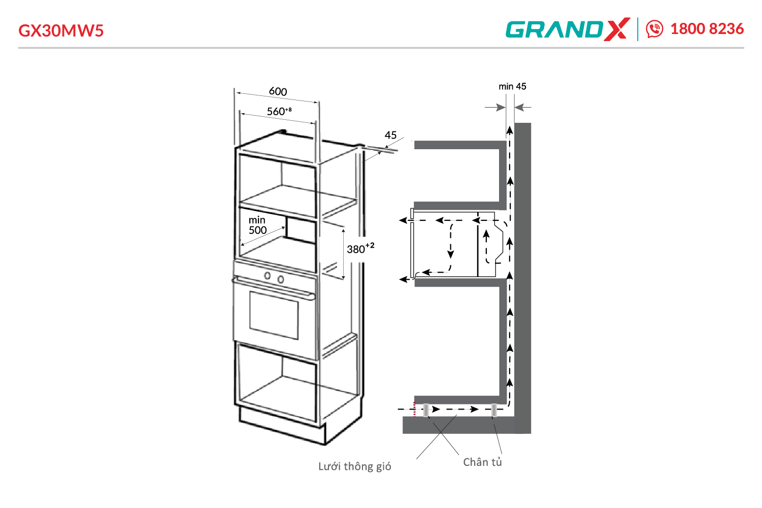 Lò vi sóng tích hợp lò nướng GrandX GX30MW5 ảnh 3