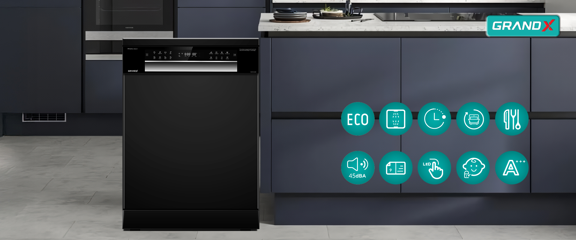 Máy rửa bát GrandX SMS7GX86B – hình 3
