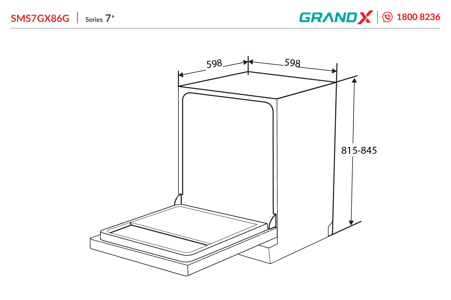 Đánh giá Máy rửa bát GrandX SMS7GX86G