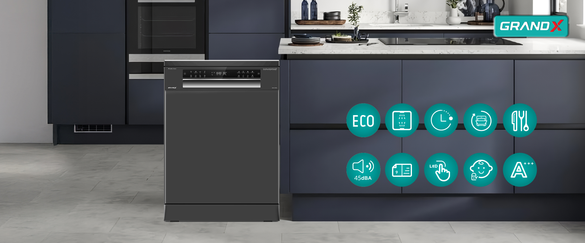 Máy rửa bát GrandX SMS7GX86G – hình 3