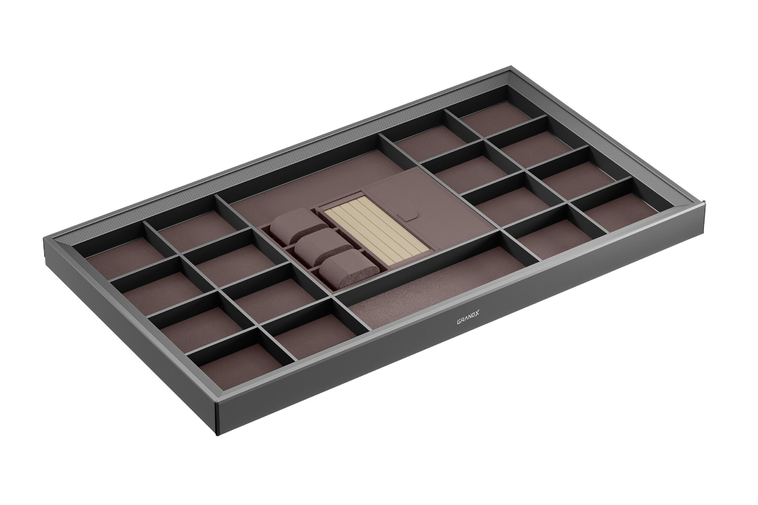 Đánh giá Ngăn kéo đồ trang sức bọc da cao cấp – high class grey GrandX XM.90C