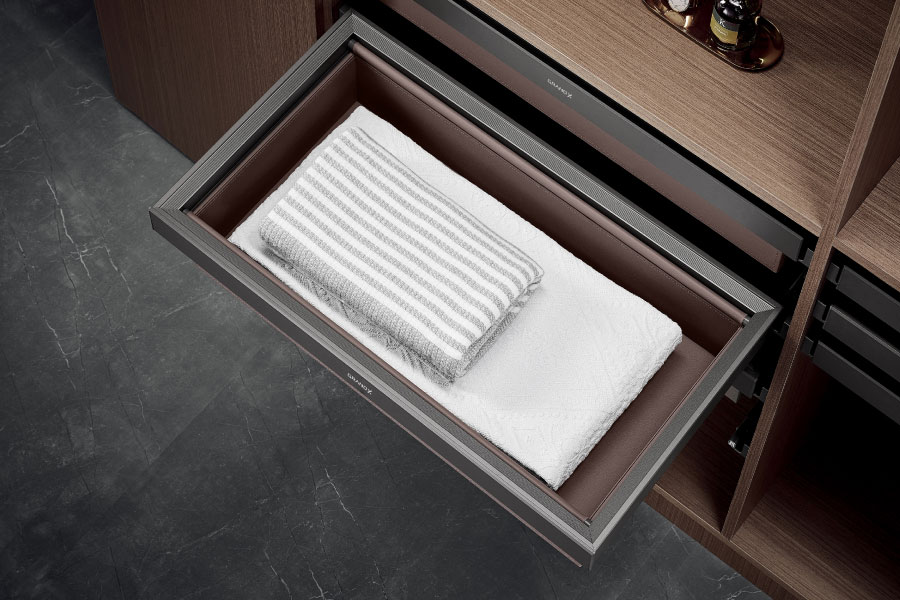 Ngăn kéo đựng quần áo bọc da cao cấp – high class grey GrandX XM.80A