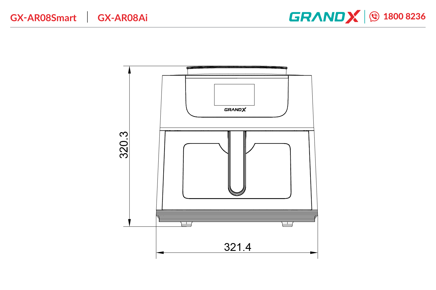 Nồi chiên không dầu GrandX GX-AR08SMART / GX-AR08Ai – hình 5