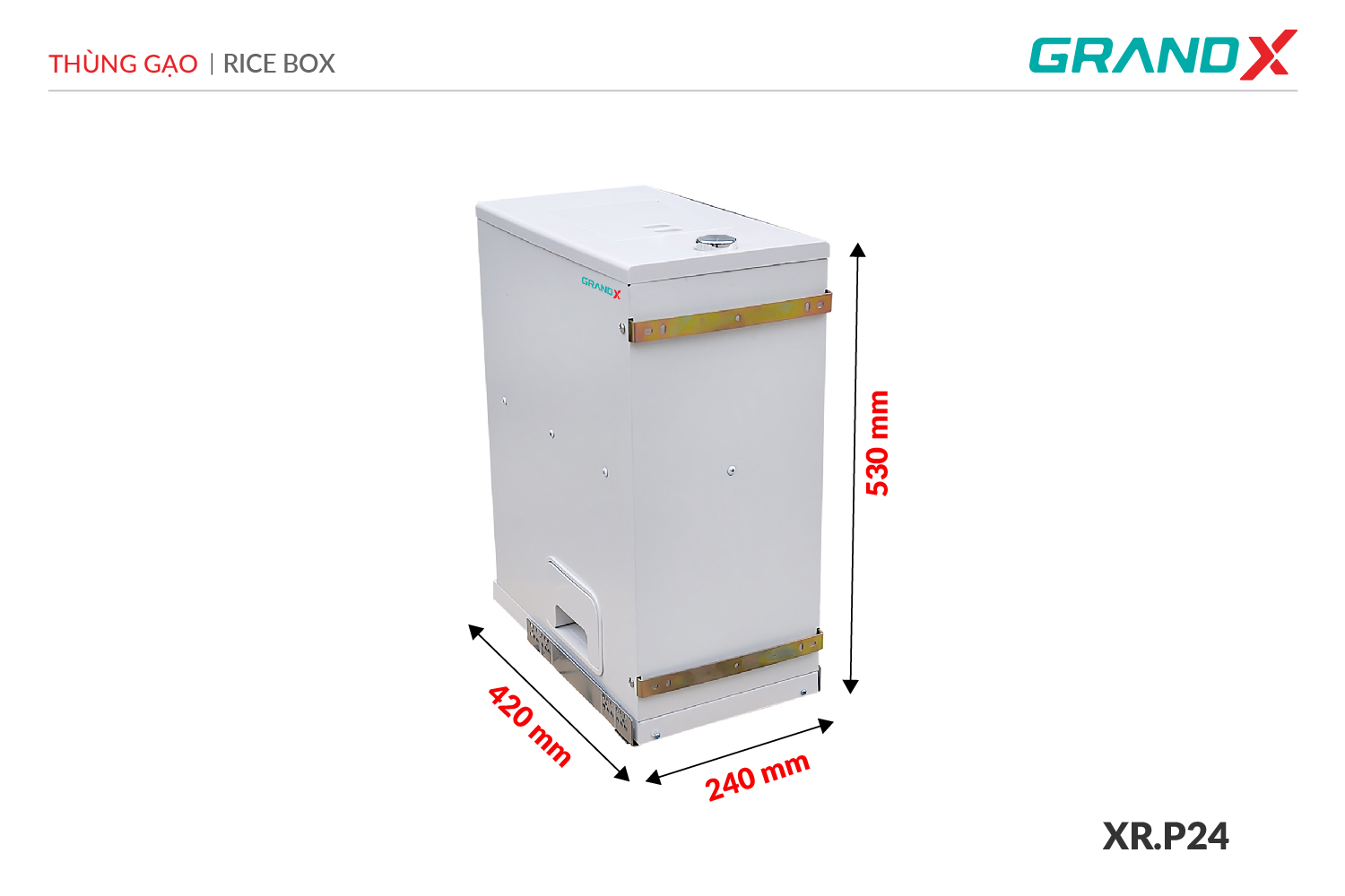 Đánh giá Thùng gạo âm tủ cánh kéo GrandX XR.P24-1