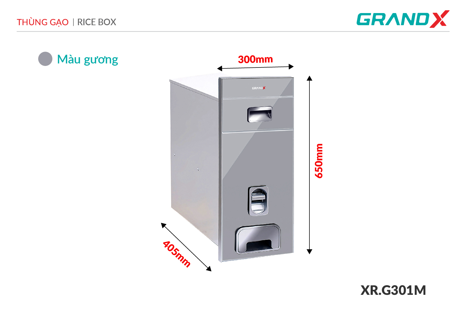 Đánh giá Thùng gạo mặt kính cường lực GrandX XR.G301M