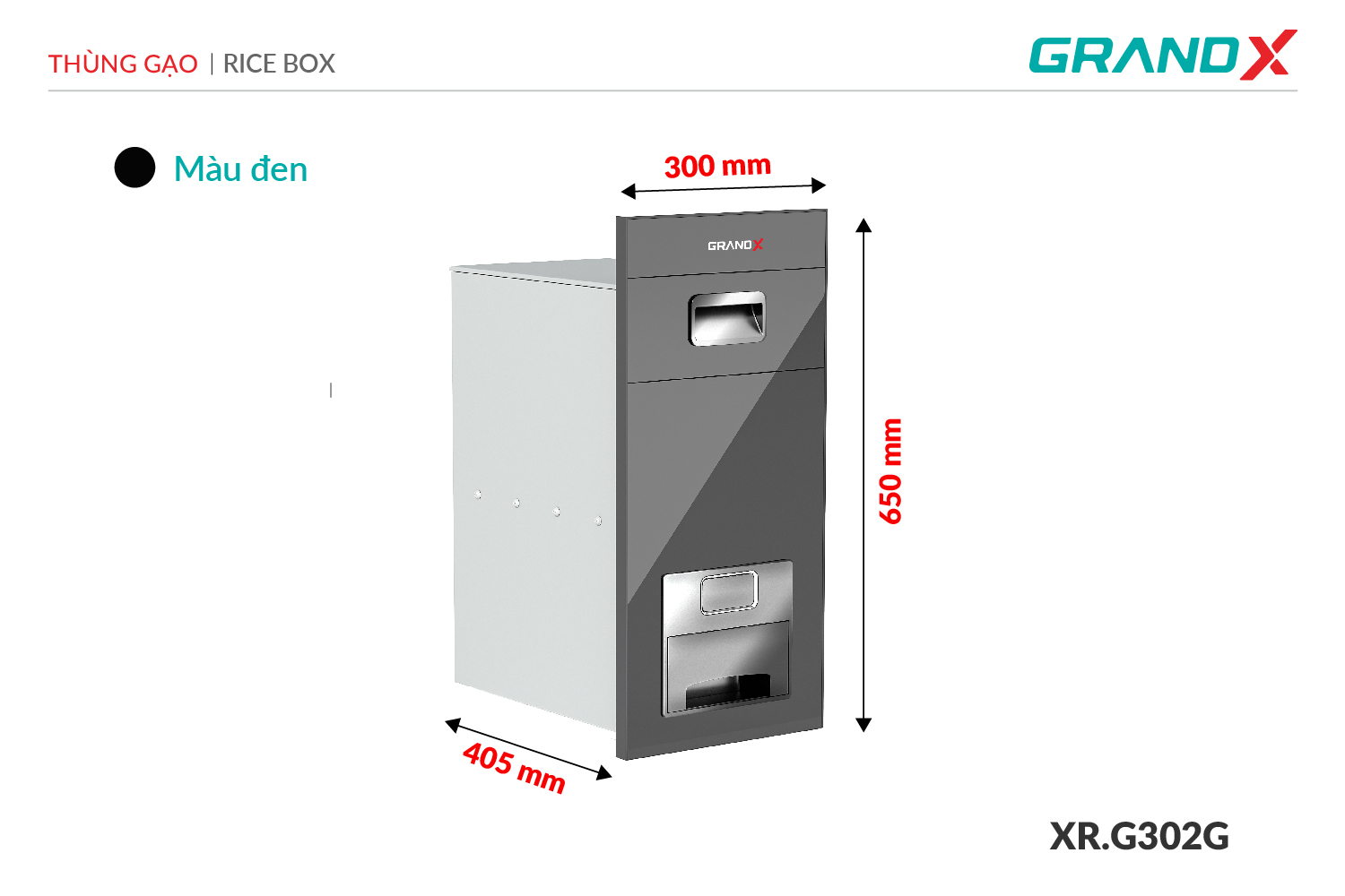 Đánh giá Thùng gạo mặt kính nút nhấn GrandX XR.G302G