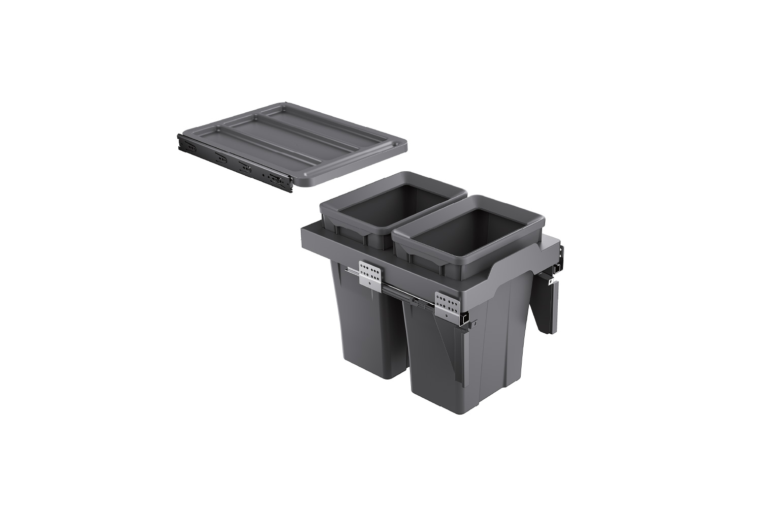 Thùng rác đôi cánh kéo âm tủ GrandX XW.D30-1 – hình 3