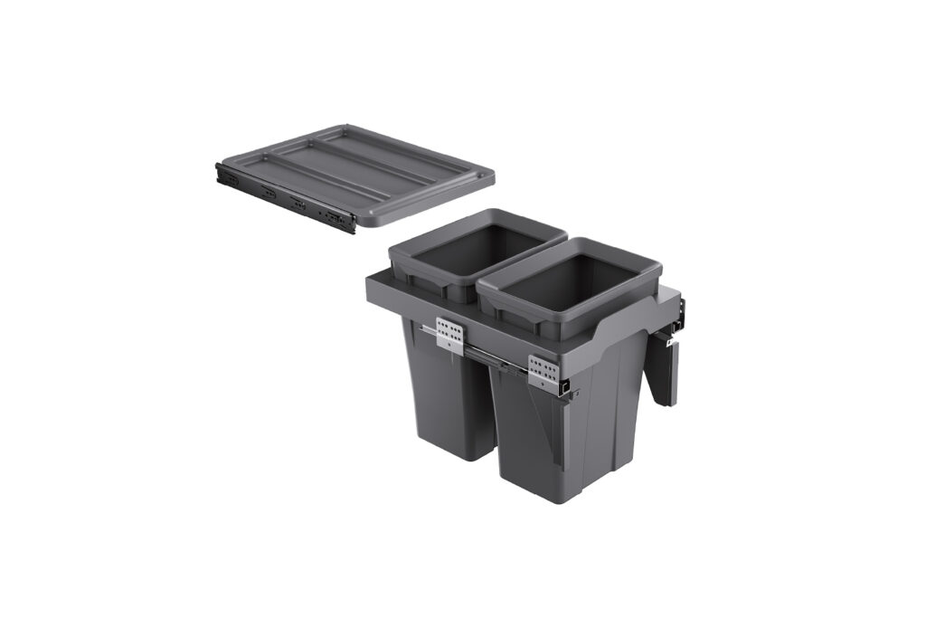 Thùng rác đôi cánh kéo âm tủ GrandX XW.D40-1