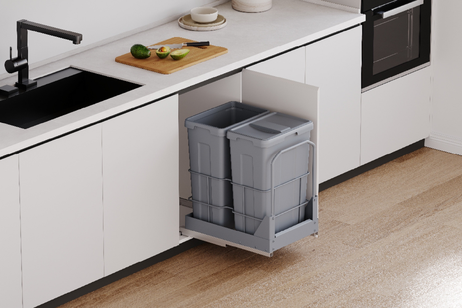 Đánh giá Thùng rác đôi cỡ lớn lắp âm tủ cánh kéo GrandX XW.D40M1