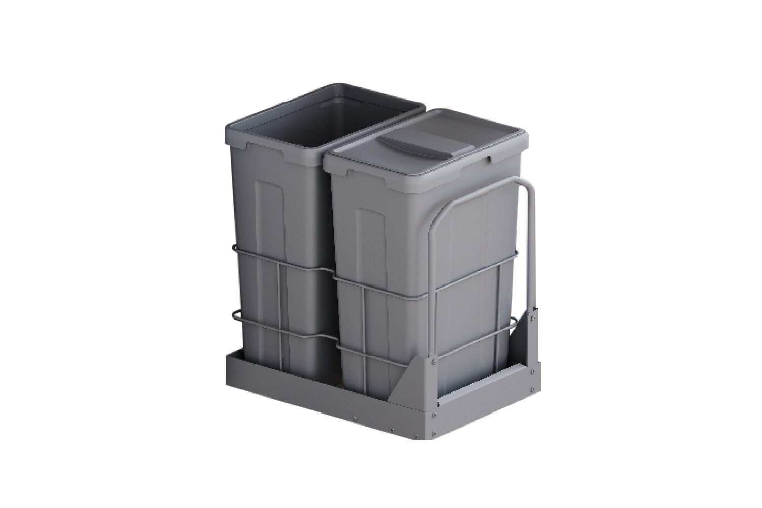 Thùng rác đôi cỡ lớn lắp âm tủ cánh kéo GrandX XW.D40M1 – hình 3