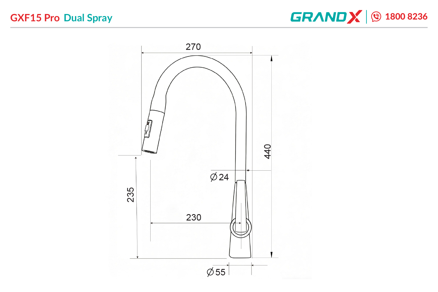 Đánh giá Vòi rửa bát GrandX GXF15Pro Dual Spray